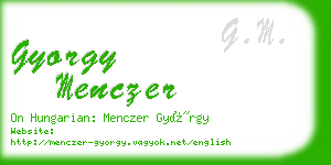 gyorgy menczer business card